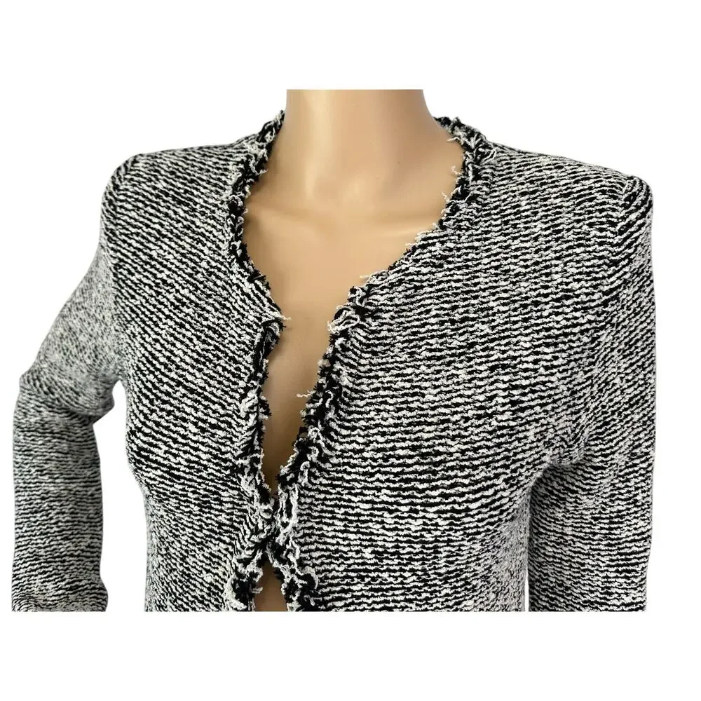 IRO Azure Boucle Jacket Black Ecru 36 US Size 4